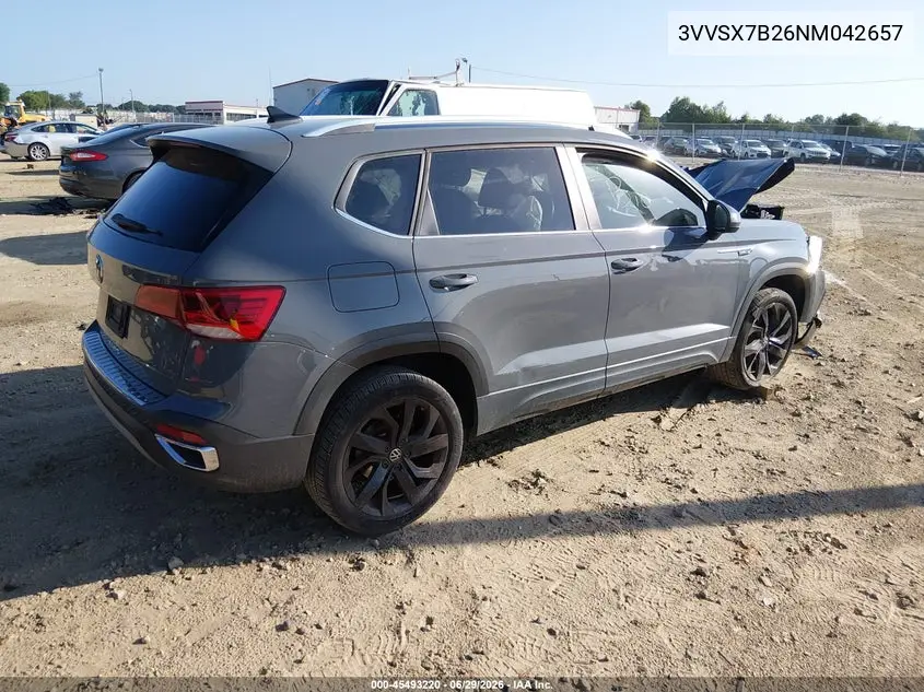 2022 Volkswagen Taos 1.5T Se VIN: 3VVSX7B26NM042657 Lot: 45493220