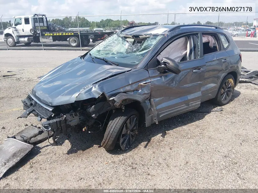 2022 Volkswagen Taos 1.5T S VIN: 3VVDX7B26NM027178 Lot: 45505320