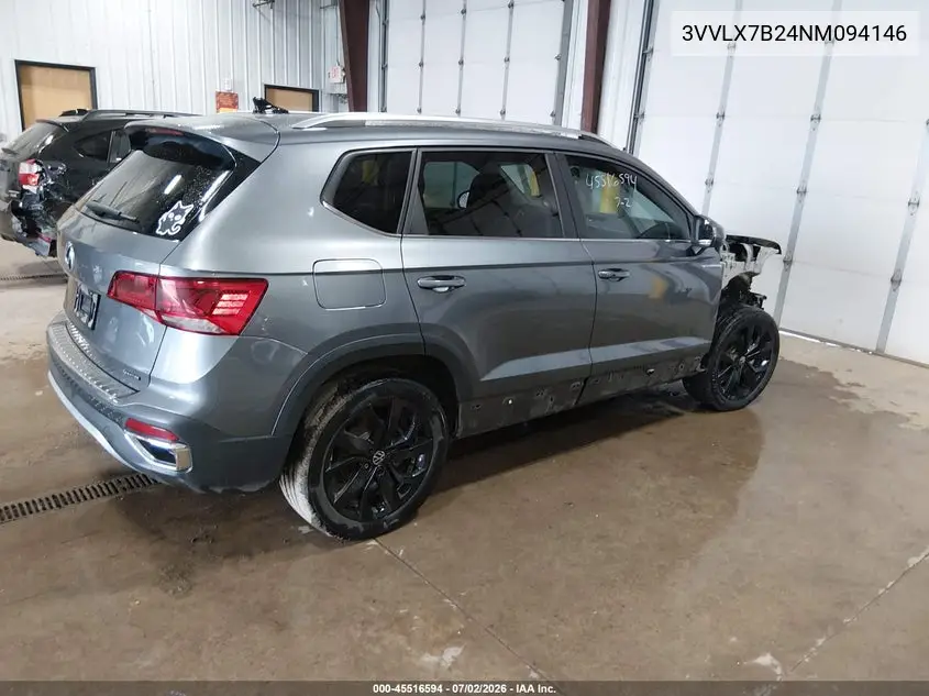2022 Volkswagen Taos 1.5T Se VIN: 3VVLX7B24NM094146 Lot: 45516594