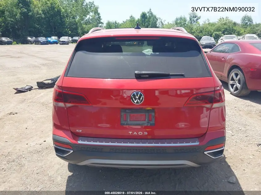 2022 Volkswagen Taos 1.5T Se VIN: 3VVTX7B22NM090032 Lot: 45526519