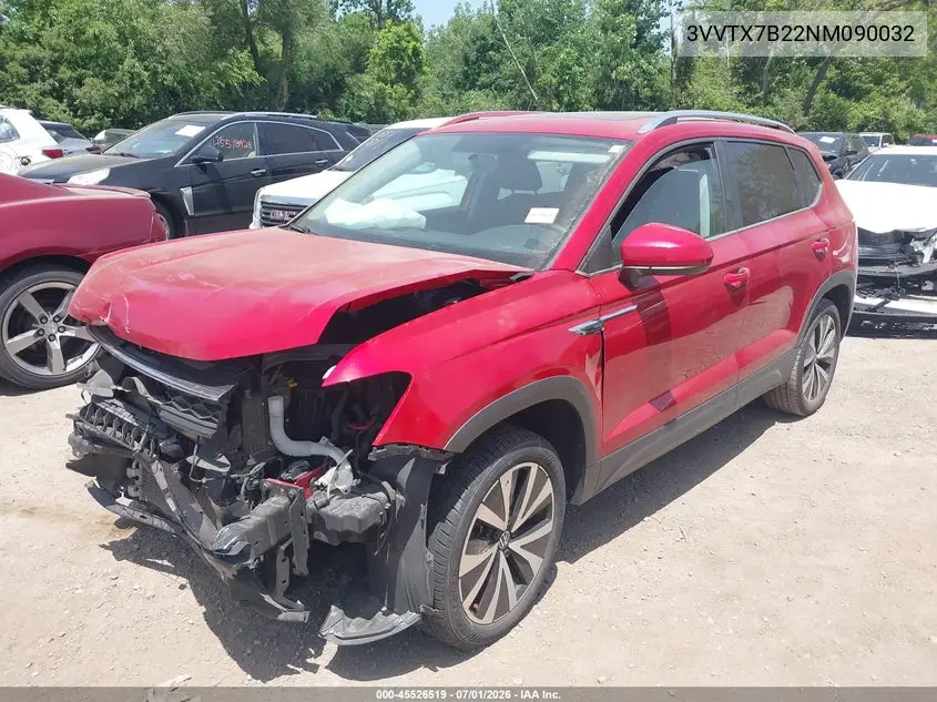 2022 Volkswagen Taos 1.5T Se VIN: 3VVTX7B22NM090032 Lot: 45526519