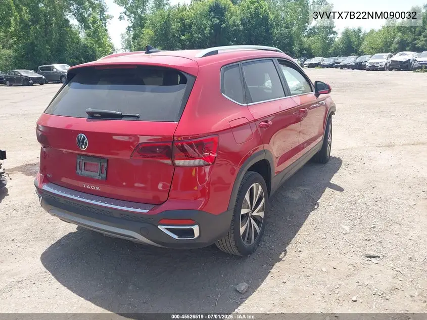 2022 Volkswagen Taos 1.5T Se VIN: 3VVTX7B22NM090032 Lot: 45526519