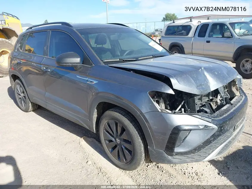 2022 Volkswagen Taos 1.5T S VIN: 3VVAX7B24NM078116 Lot: 45544142