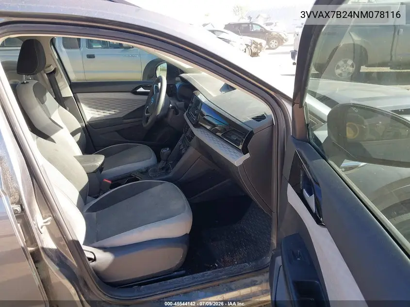 2022 Volkswagen Taos 1.5T S VIN: 3VVAX7B24NM078116 Lot: 45544142