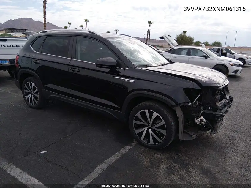 2022 Volkswagen Taos 1.5T Se VIN: 3VVPX7B2XNM061315 Lot: 45574543