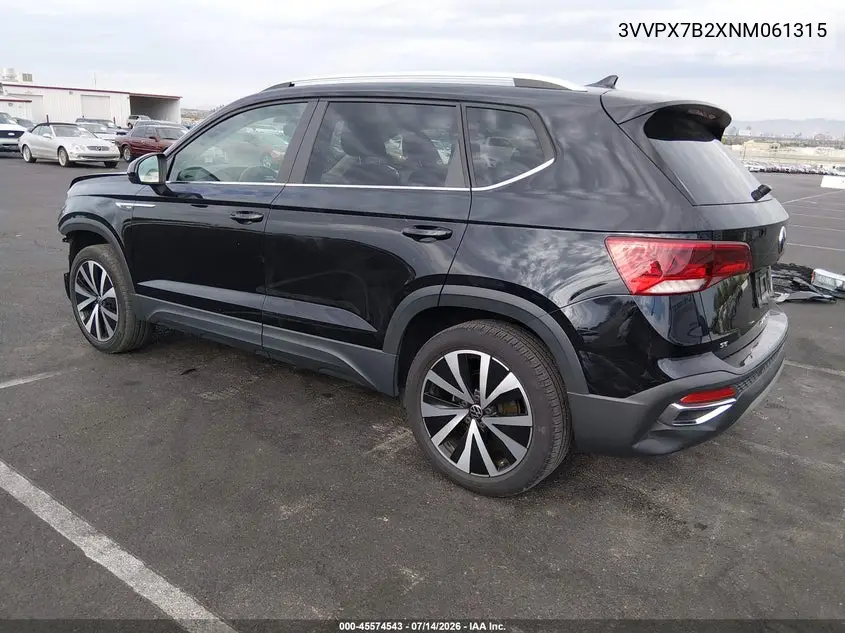 2022 Volkswagen Taos 1.5T Se VIN: 3VVPX7B2XNM061315 Lot: 45574543