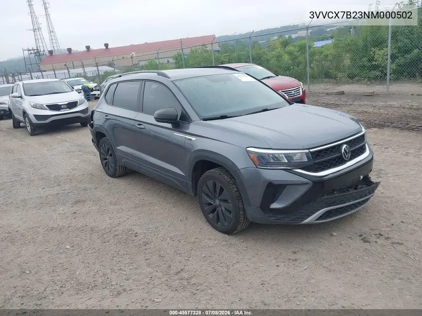 2022 Volkswagen Taos 1.5T S VIN: 3VVCX7B23NM000502 Lot: 45577328