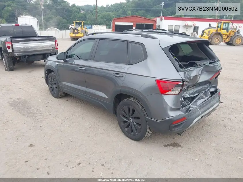 2022 Volkswagen Taos 1.5T S VIN: 3VVCX7B23NM000502 Lot: 45577328