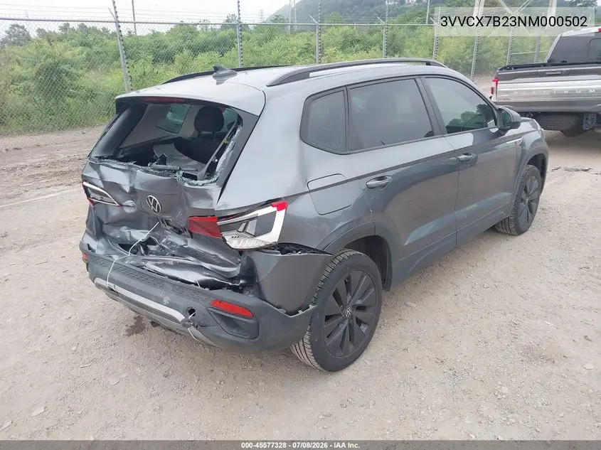 2022 Volkswagen Taos 1.5T S VIN: 3VVCX7B23NM000502 Lot: 45577328