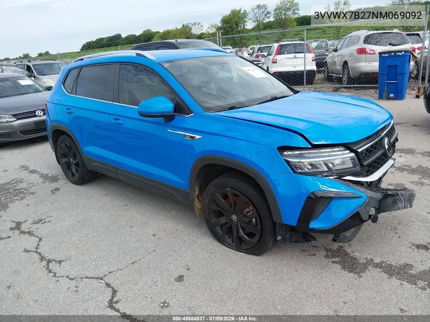 2022 Volkswagen Taos 1.5T Se VIN: 3VVWX7B27NM069092 Lot: 45584537