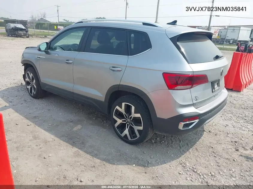 2022 Volkswagen Taos 1.5T Sel VIN: 3VVJX7B23NM035841 Lot: 45624254