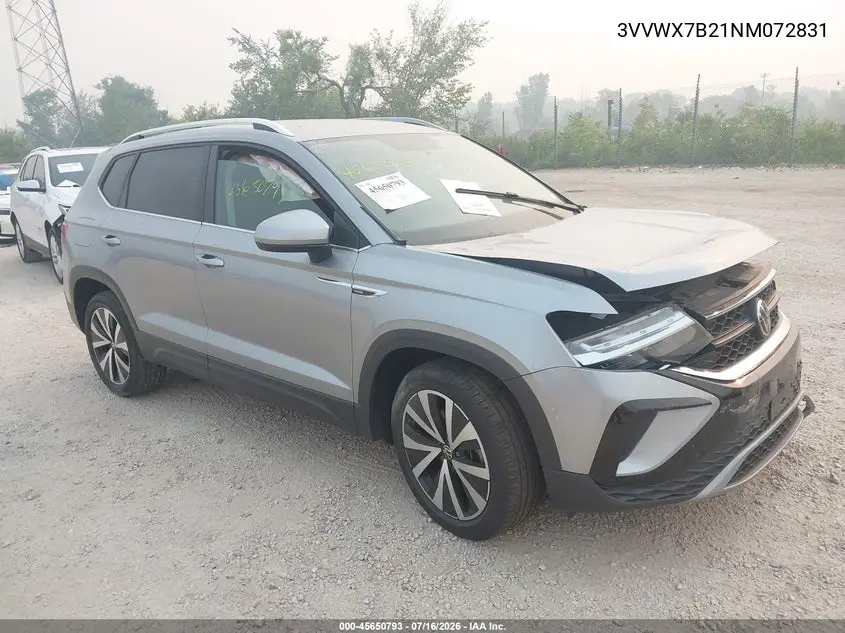 2022 Volkswagen Taos 1.5T Se VIN: 3VVWX7B21NM072831 Lot: 45650793