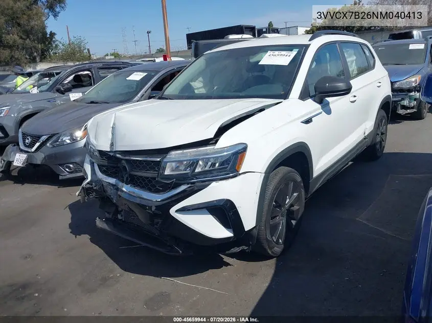 2022 Volkswagen Taos 1.5T S VIN: 3VVCX7B26NM040413 Lot: 45659944