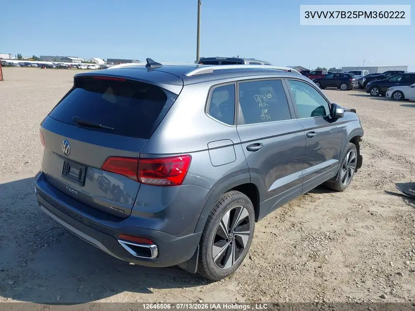 2023 Volkswagen Taos Comfortline VIN: 3VVVX7B25PM360222 Lot: 12646506