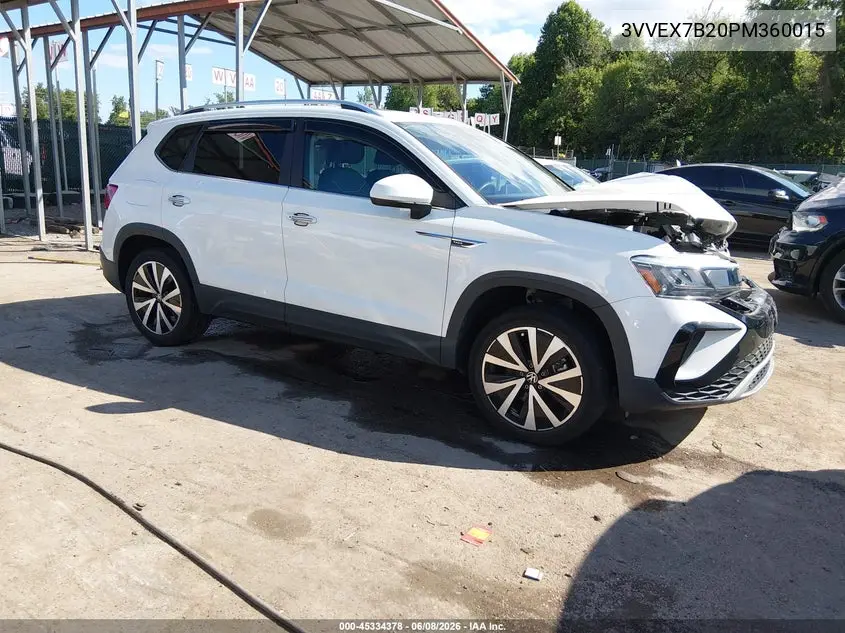 2023 Volkswagen Taos 1.5T Se VIN: 3VVEX7B20PM360015 Lot: 45334378