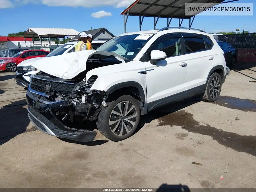 2023 Volkswagen Taos 1.5T Se VIN: 3VVEX7B20PM360015 Lot: 45334378