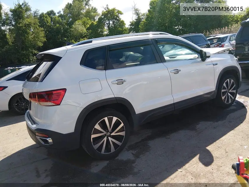2023 Volkswagen Taos 1.5T Se VIN: 3VVEX7B20PM360015 Lot: 45334378