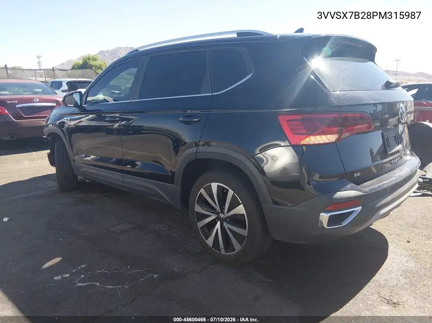 2023 Volkswagen Taos 1.5T Se VIN: 3VVSX7B28PM315987 Lot: 45600466