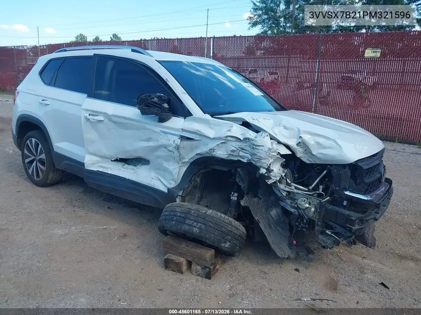 2023 Volkswagen Taos 1.5T Se VIN: 3VVSX7B21PM321596 Lot: 45601165
