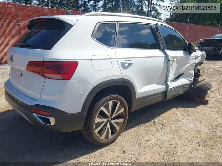 2023 Volkswagen Taos 1.5T Se VIN: 3VVSX7B21PM321596 Lot: 45601165
