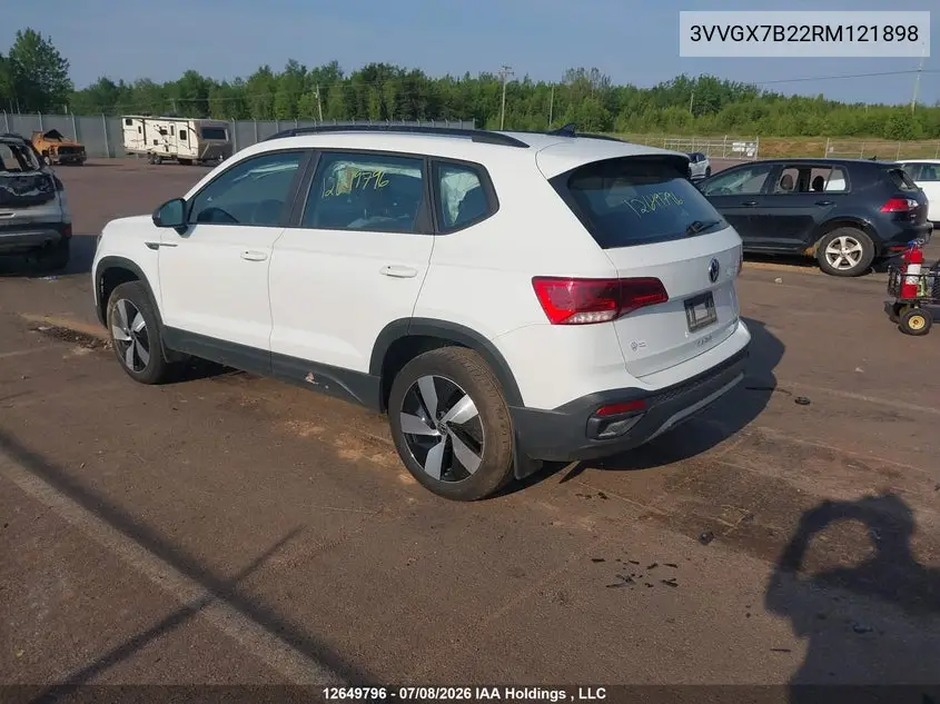 2024 Volkswagen Taos Trendline VIN: 3VVGX7B22RM121898 Lot: 12649796