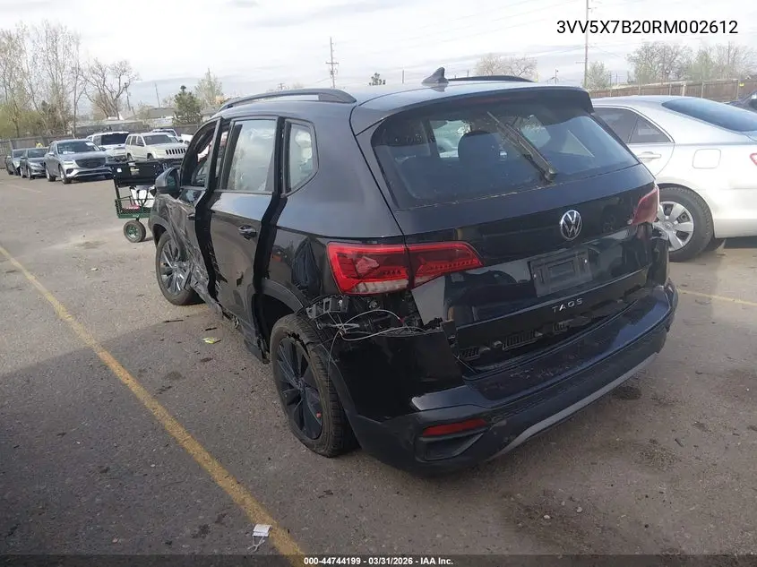 2024 Volkswagen Taos 1.5T S VIN: 3VV5X7B20RM002612 Lot: 44744199