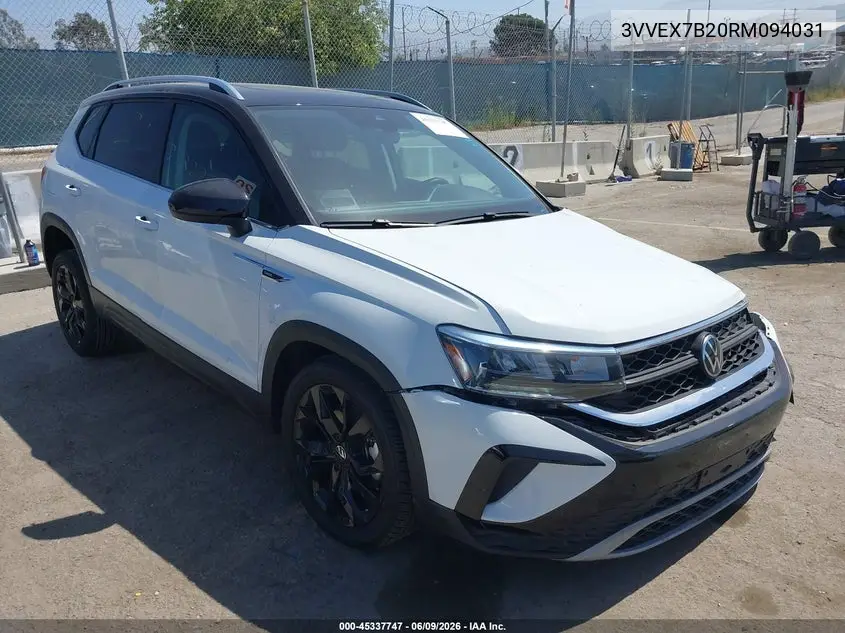 2024 Volkswagen Taos 1.5T Se VIN: 3VVEX7B20RM094031 Lot: 45337747