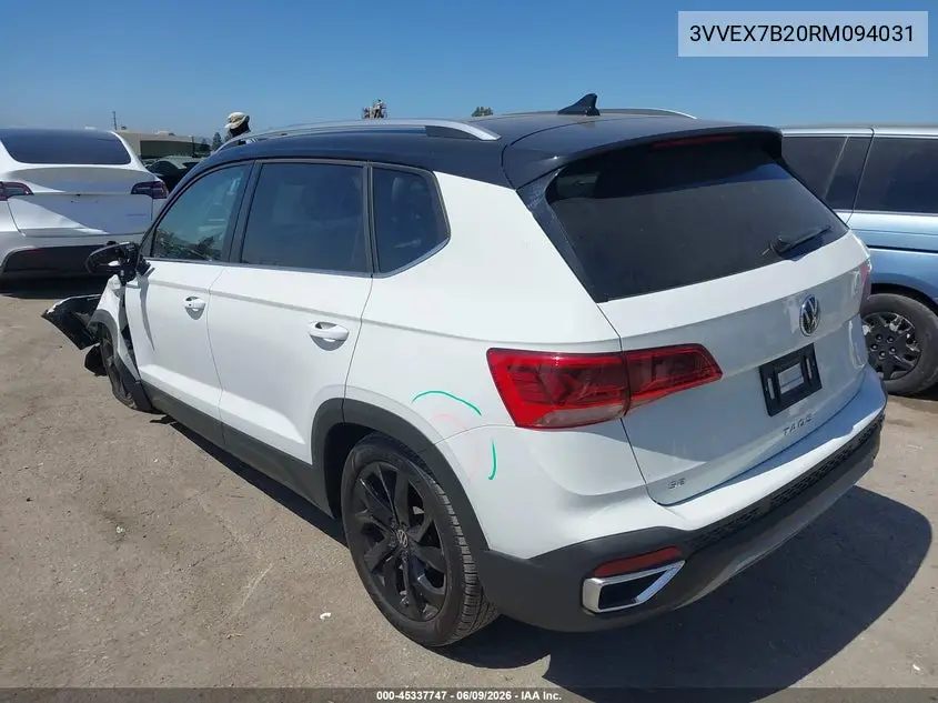 2024 Volkswagen Taos 1.5T Se VIN: 3VVEX7B20RM094031 Lot: 45337747