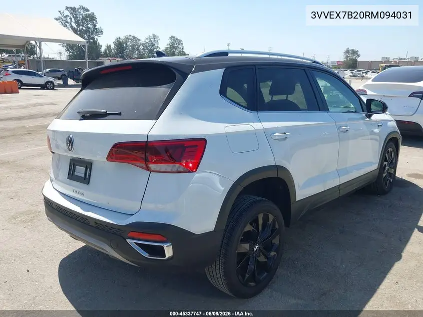 2024 Volkswagen Taos 1.5T Se VIN: 3VVEX7B20RM094031 Lot: 45337747