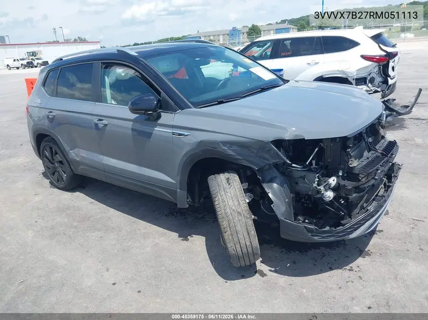 2024 Volkswagen Taos 1.5T Se VIN: 3VVVX7B27RM051113 Lot: 45359175
