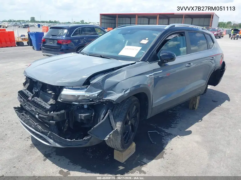 2024 Volkswagen Taos 1.5T Se VIN: 3VVVX7B27RM051113 Lot: 45359175
