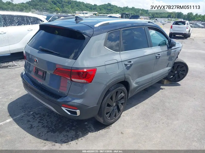2024 Volkswagen Taos 1.5T Se VIN: 3VVVX7B27RM051113 Lot: 45359175
