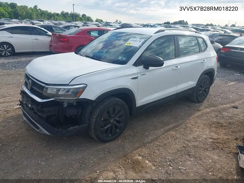 2024 Volkswagen Taos 1.5T S VIN: 3VV5X7B28RM018220 Lot: 45466138