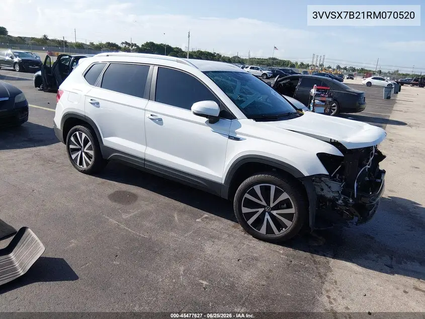 2024 Volkswagen Taos 1.5T Se VIN: 3VVSX7B21RM070520 Lot: 45477627