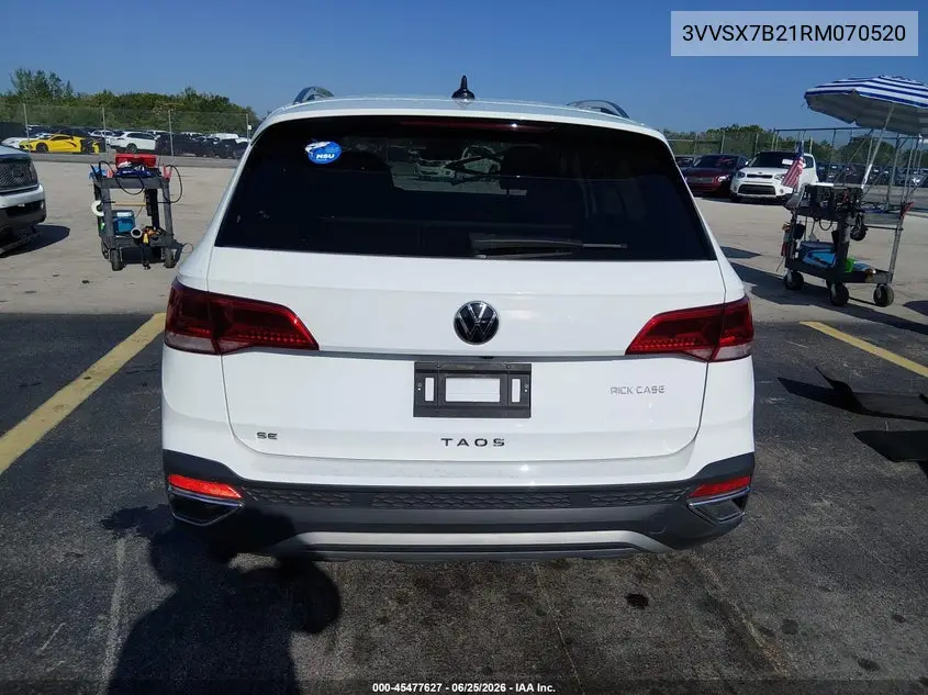 2024 Volkswagen Taos 1.5T Se VIN: 3VVSX7B21RM070520 Lot: 45477627