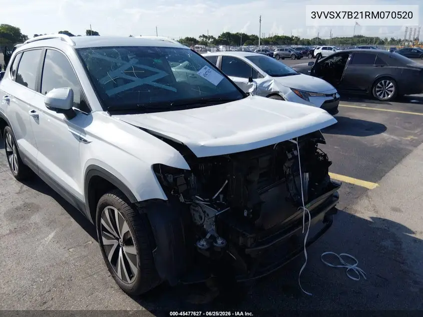 2024 Volkswagen Taos 1.5T Se VIN: 3VVSX7B21RM070520 Lot: 45477627