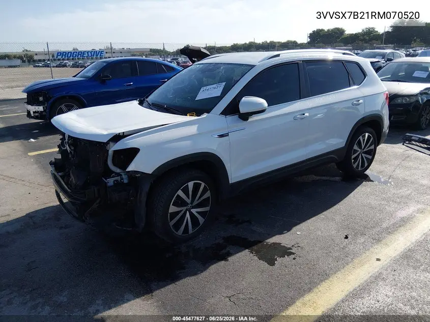 2024 Volkswagen Taos 1.5T Se VIN: 3VVSX7B21RM070520 Lot: 45477627