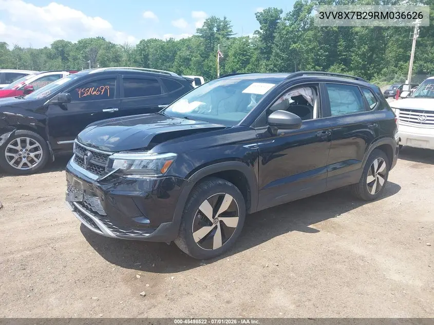 2024 Volkswagen Taos 1.5T S VIN: 3VV8X7B29RM036626 Lot: 45498522