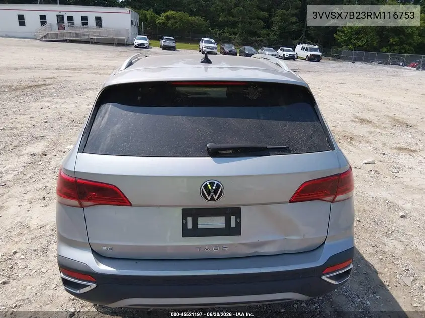 2024 Volkswagen Taos 1.5T Se VIN: 3VVSX7B23RM116753 Lot: 45521197