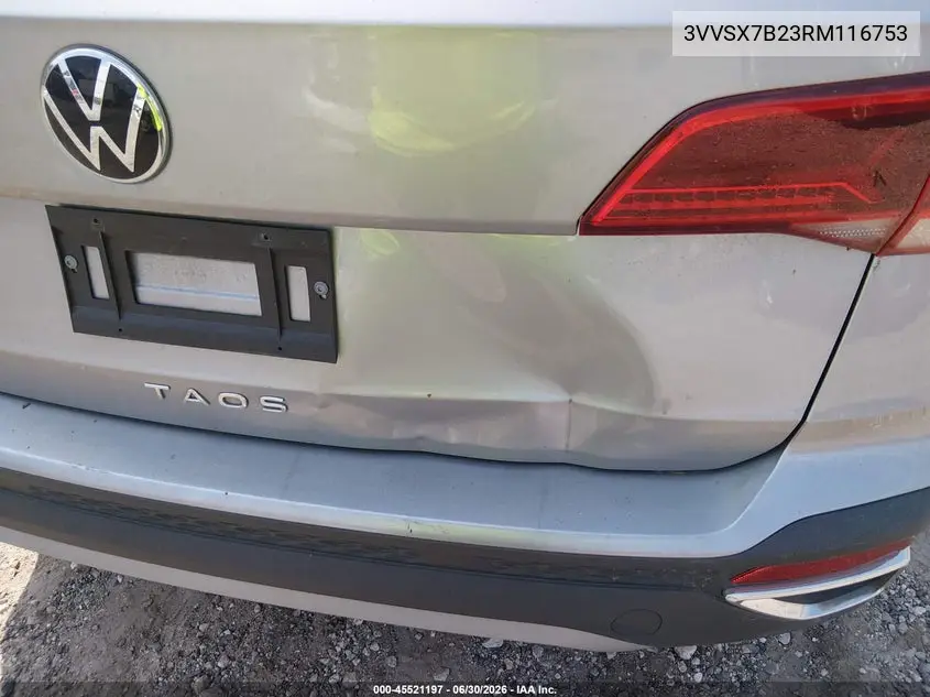 2024 Volkswagen Taos 1.5T Se VIN: 3VVSX7B23RM116753 Lot: 45521197