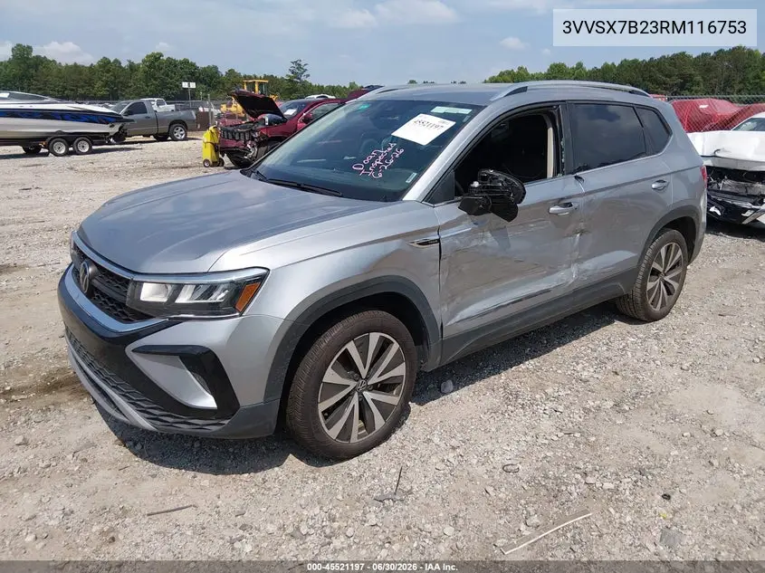 2024 Volkswagen Taos 1.5T Se VIN: 3VVSX7B23RM116753 Lot: 45521197