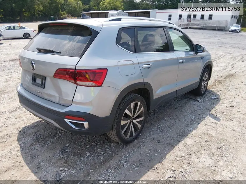2024 Volkswagen Taos 1.5T Se VIN: 3VVSX7B23RM116753 Lot: 45521197