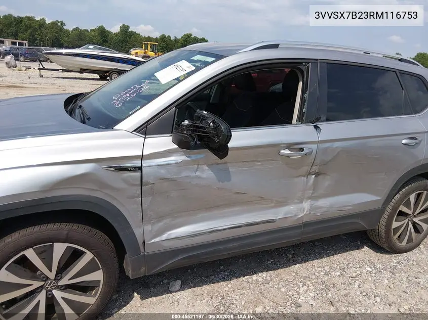 2024 Volkswagen Taos 1.5T Se VIN: 3VVSX7B23RM116753 Lot: 45521197