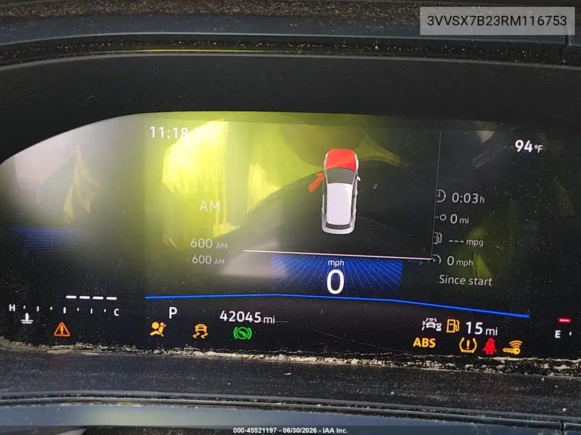 2024 Volkswagen Taos 1.5T Se VIN: 3VVSX7B23RM116753 Lot: 45521197