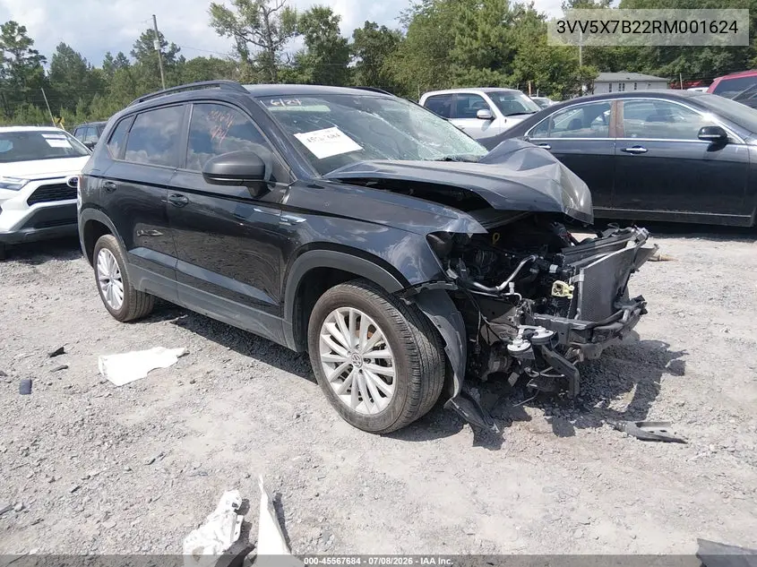 2024 Volkswagen Taos 1.5T S VIN: 3VV5X7B22RM001624 Lot: 45567684
