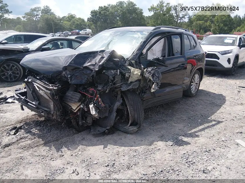 2024 Volkswagen Taos 1.5T S VIN: 3VV5X7B22RM001624 Lot: 45567684