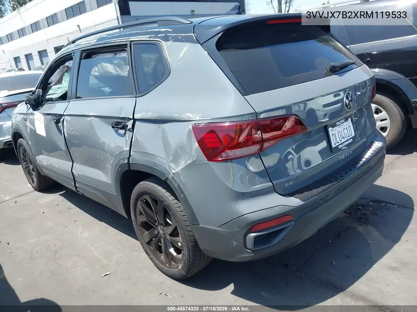 2024 Volkswagen Taos 1.5T Se Black VIN: 3VVJX7B2XRM119533 Lot: 45574320