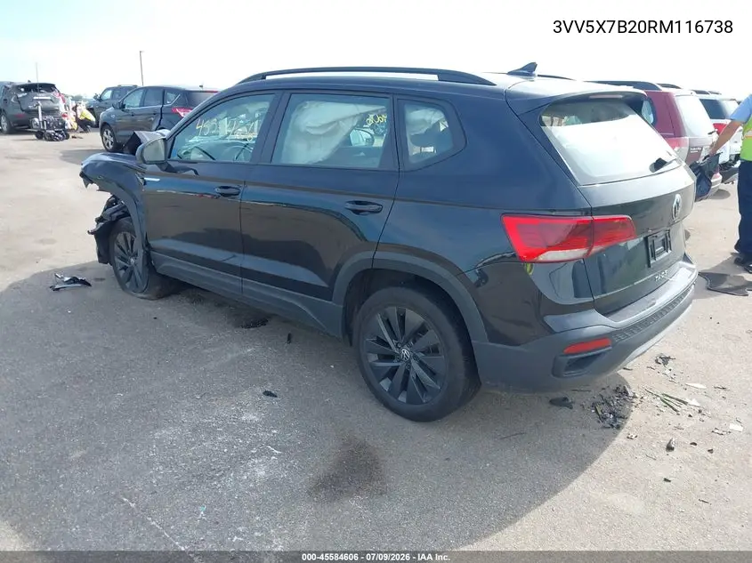 2024 Volkswagen Taos 1.5T S VIN: 3VV5X7B20RM116738 Lot: 45584606