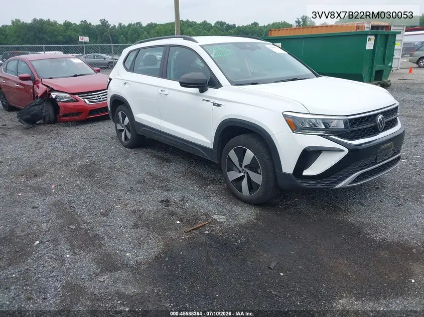 2024 Volkswagen Taos 1.5T S VIN: 3VV8X7B22RM030053 Lot: 45588364