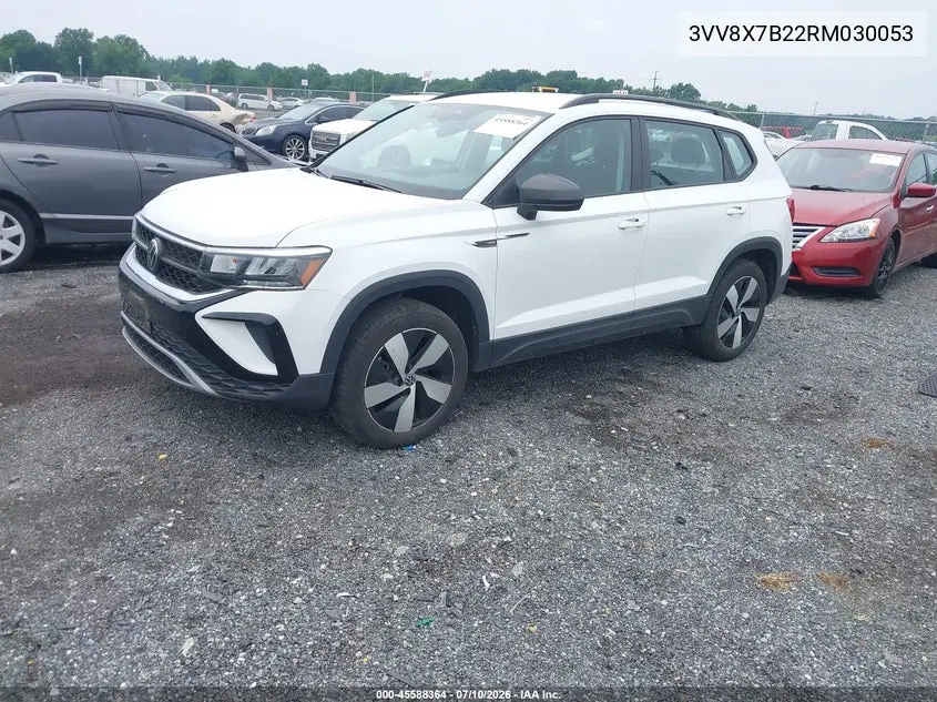 2024 Volkswagen Taos 1.5T S VIN: 3VV8X7B22RM030053 Lot: 45588364